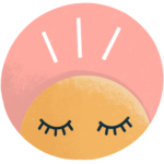 Illustrated icon for "mental wellbeing" with a person's head and closed eyes in a meditative state.