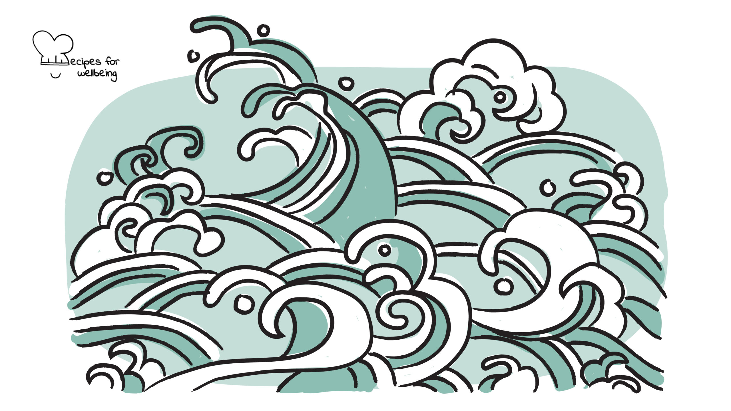 Illustration of waves. © Recipes for Wellbeing
