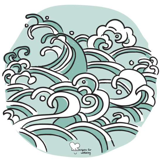 Illustration of waves. © Recipes for Wellbeing