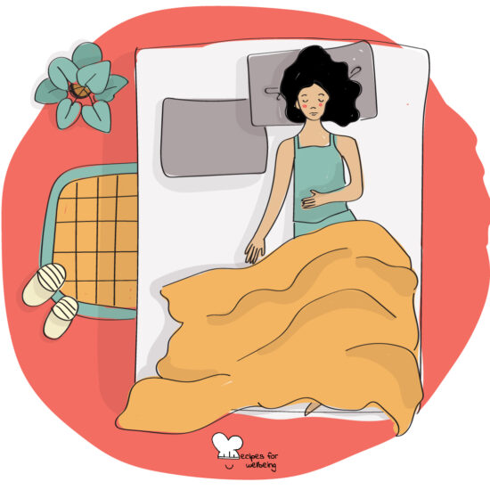 Illustration of a person sleeping. © Recipes for Wellbeing