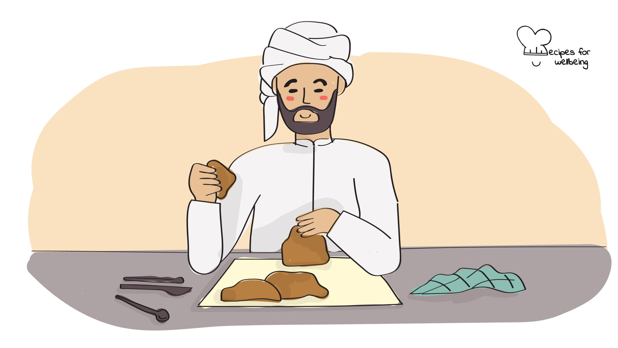 Illustration of a person moulding clay. © Recipes for Wellbeing