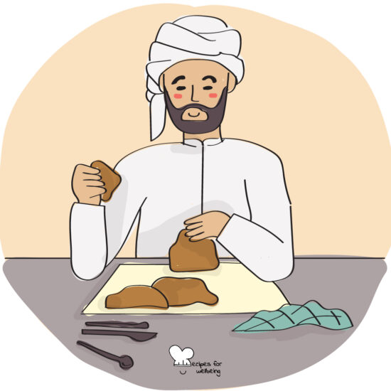 Illustration of a person moulding clay. © Recipes for Wellbeing