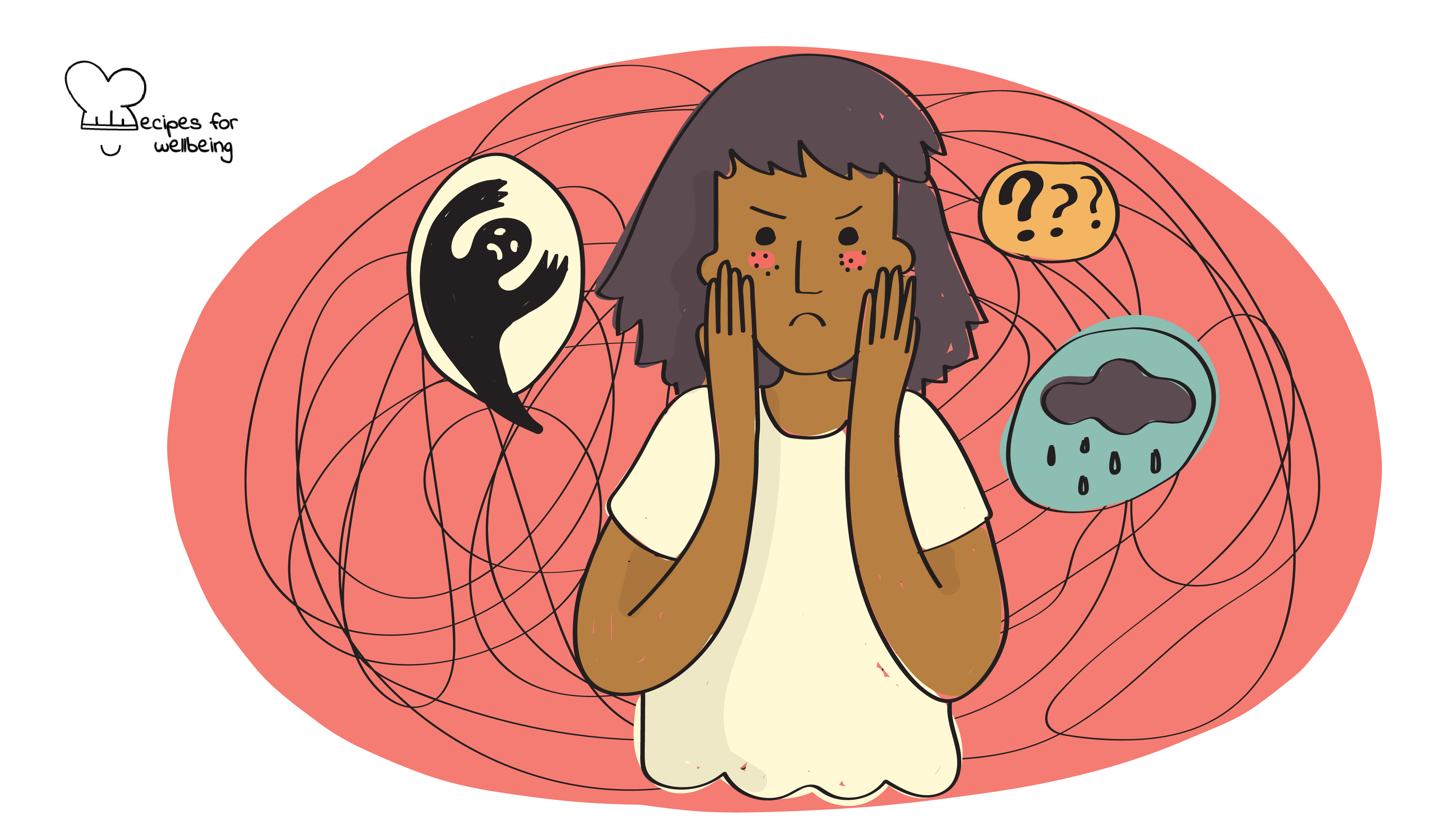 Illustration of a person with an upset expression. © Recipes for Wellbeing