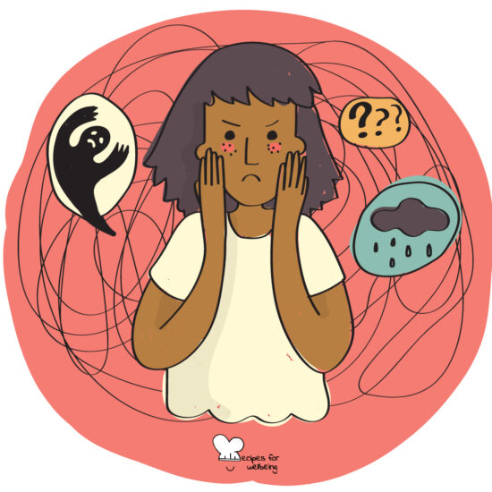 Illustration of a person with an upset expression. © Recipes for Wellbeing