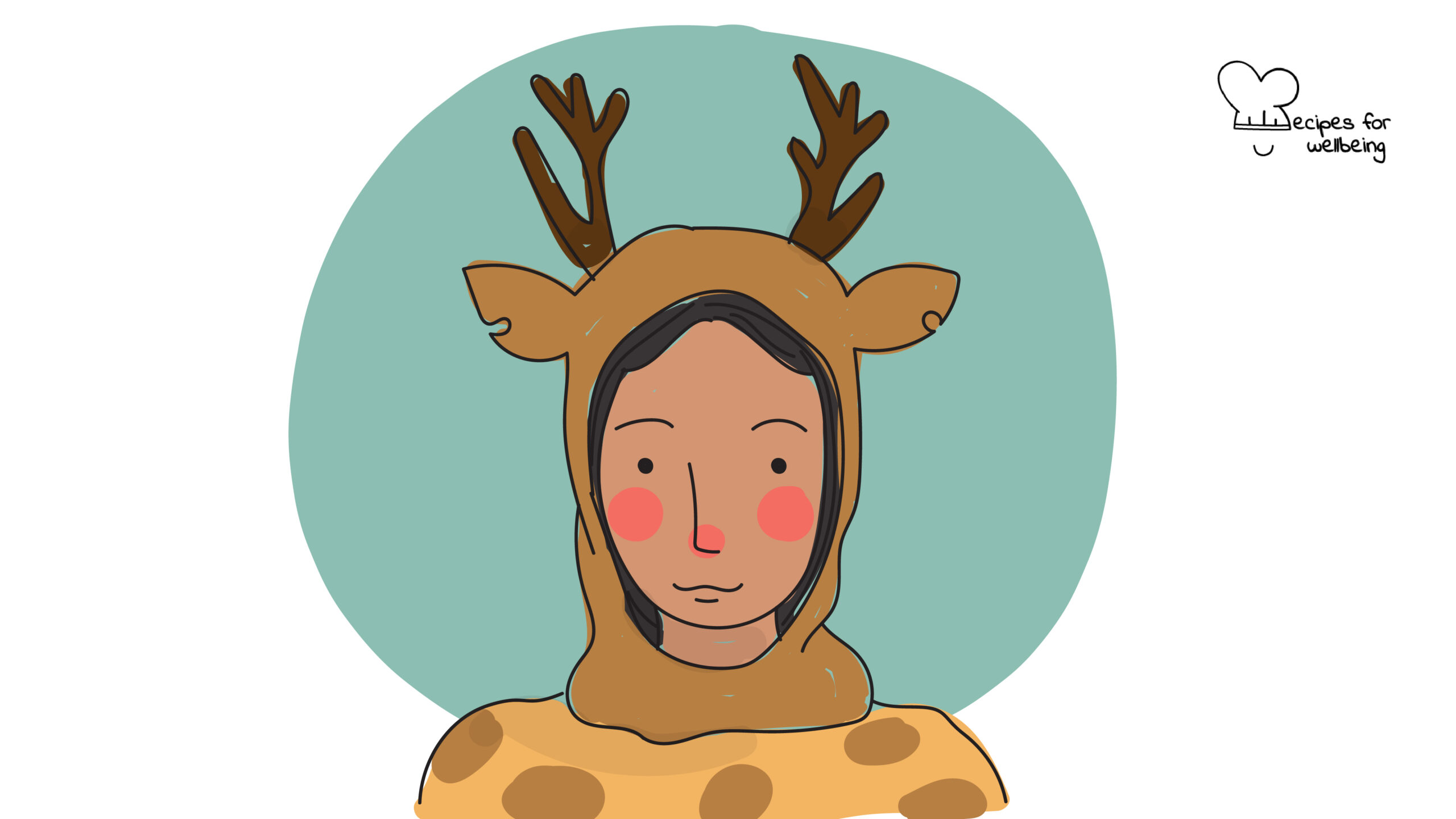Illustration of a person wearing an animal costume. © Recipes for Wellbeing